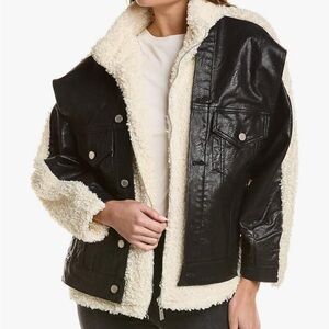 Blank NYC Vegan Leather Teddy Jacket, Size XS